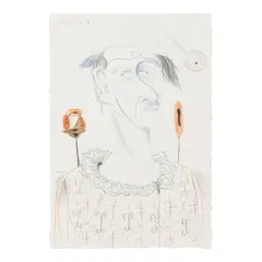 George Condo, Untitled, 1985, colored pencil on paper