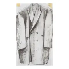 Alex Foxton, Old Coat, 2021, charcoal and masking tape on paper