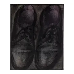 Alex Foxton, Comme des Garçons Doctor Martens (II), 2021, oil, charcoal, acrylic and glitter on canvas