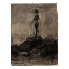Jake Grewal, Dry But Screaming, 2023, charcoal on paper
