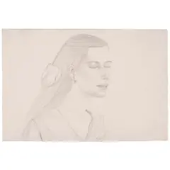 Study for Song (Meredith) by Alex Katz, 1980, graphite on paper, sold Feb 2026