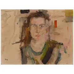 Larry Rivers, Portrait of Brigitte Mernahan, 1956, oil on canvas mounted on board