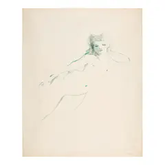 Léonor Fini, Dormeuse bleue, 1983, watercolor on paper