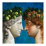 Carlo Maria Mariani, Two Heads, 2000, oil on canvas