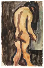 Georges Rouault, Nu de dos, 1918, gouache and watercolor on paper
