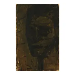 Lester Johnson, Self-Portrait in Umber, 1959, oil and watercolor on paper