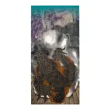 Didier William, limyè a pou yo, 2019, acrylic, wood carving and collage on panel