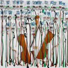 Arman, Violin and Paint Tubes, sliced violin, paint tubes and acrylic on canvas