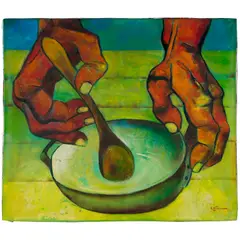 Eduardo Kingman, Ambiente de cocina, 1981, oil on canvas