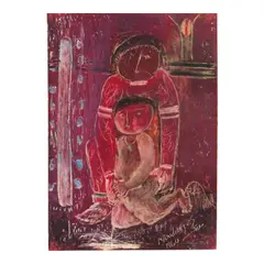 Fateh Moudarres, Untitled, 1960, oil and wax crayon on paper