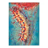 Andrej Dúbravský, The most beautiful caterpillar in the south corner of this garden, 2023, acrylic and oil pastel on canvas