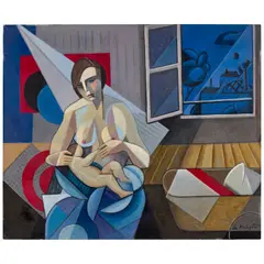 Bela de Kristo, Maternité, 1951, tempera and brush and ink on board