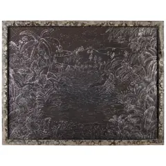 Edouard Duval-Carrié, Floating, 2013, glitter glue on paper in artist's frame