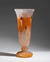 Charles Schneider, Art Deco glass vase, important goblet-shaped glass vase by Verreries Schneider