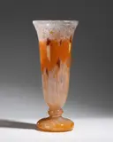 Charles Schneider, Art Deco glass vase, important goblet-shaped glass vase by Verreries Schneider
