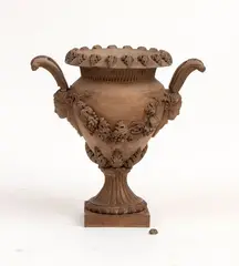 Terracotta urn vase by Bongiovanni Vaccaro, in the Neoclassical style, offered Sep 2026