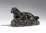 Antoine-Louis Barye, Bronze sculpture depicting the “Panther of Tunisia”, typical of the
