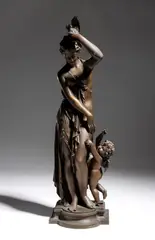 Jean Bulio, Bronze Sculpture Venus and Cupid (Innocence and Love), The sculpture