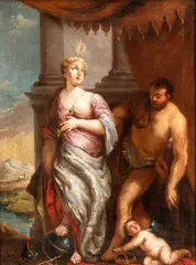 Paolo Veronese, Allegory of Wisdom and Strength: the choice of Hercules, The painting is a replica of an invention by Paolo Veronese known in several autograph versions