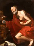 Hendrick van Somer, Penitent Saint Jerome, Si segnala l'analogia della presente tela con l'esemplare della Beaverbrook Art Gallery a Fredericton