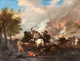 Jan van Huchtenburgh, Battle of cavalry, Oil on canvas