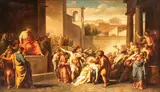 Vincenzo Camuccini, The death of Virginia, The painting is on its original canvas and stretcher. This superb painting was executed by Vincenzo Camuccini