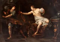 Ciro Ferri, Joseph and Potiphar’s wife, The painting is a fine early replica of the work by Ciro Ferri