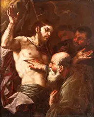 Luca Giordano, The Incredulity of Saint Thomas, The painting is accompanied by an expertise by Prof. Nicola Spinosa. This intense Incredulity of Saint