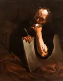 Mattia Preti, Saint Luke, The painting is accompanied by an expertise by Prof. Nicola Spinosa. The painting is on its original canvas.