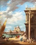 Francesco Guardi, View of Santa Maria della Salute from the Piazzetta San Marco, Oil on canvas