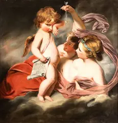 The education of Cupid by Joshua Reynolds, The painting derives from a canvas by Joshua Reynolds now preserved at Kenwood House, offered Jun 2026