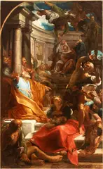 Pompeo Batoni, The Fall of Simon Magnus, The painting is a fine replica of the large work by Pompeo Batoni