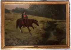William Frank Calderon, Knight in historical uniform, 1887, framed