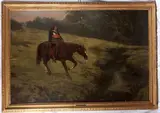 William Frank Calderon, Knight in historical uniform, 1887, framed