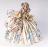 Tiziano Galli, Little girl with curls, polychrome ceramic sculpture