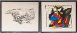 Primo Conti, Untitled, lot of two multiples on paper, Framed