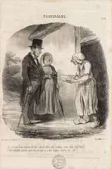 Honoré Daumier, Pastorales, no. 48: En v'ia, mon biau tnosieu, du lait comme vous n'en trouvais point dans vot Paris!, Lithograph