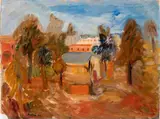 Mario Mafai, Landscape with houses and trees, 1926