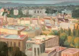 Mario Mafai, Roofs, Oil on canvas