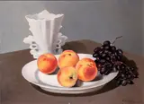 Francesco Trombadori, Still life with fruit and white vase, 1936