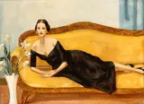 Giovanni Bussa, Woman reclining in an elegant dress