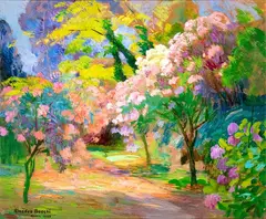 Amedeo Bocchi, Spring landscape, 1955