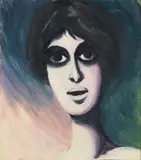 Pompeo Borra, Female portrait, Oil on board