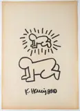 Baby and Radiant Baby by Keith Haring, 1988, On the back various stamps: Galleria Lucio Amelio, offered May 2026