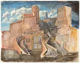 Bengt Kristenson, Scalinata, 1957, Gouache and tempera on paper