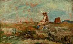 Antonio Fontanesi, Sketch for the painting "L' attesa"