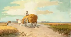 Possible study for the painting "Campo di grano" by Federico Rossano, Oil on canvas, offered May 2026