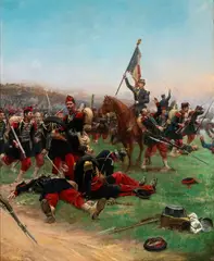 Angelo Trezzini, Infantry Battle Scene, Oil on canvas