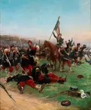 Angelo Trezzini, Infantry Battle Scene, Oil on canvas
