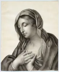 André Giroux, The Virgin Mary, Pencil and wash on thick wove paper